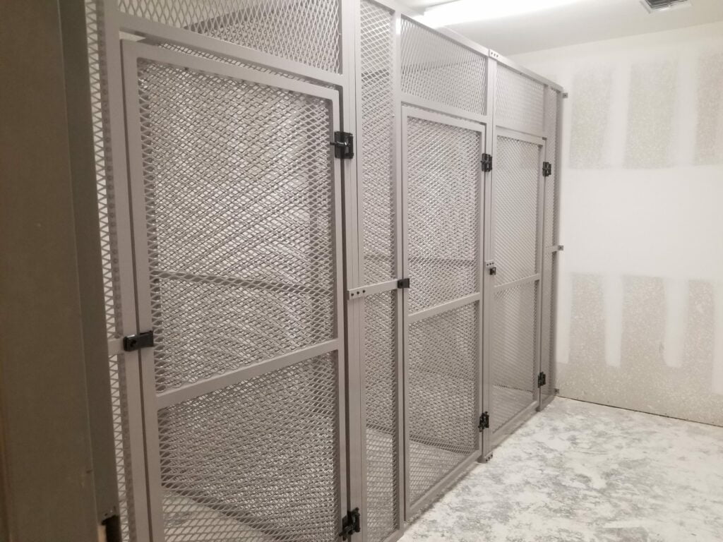 Florida Outdoor Products - Secure Your Space: Grey Security Doors in Storage Room